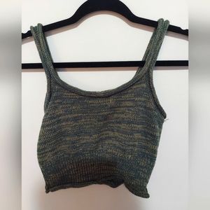 NWOT Green Cropped Tank Cider Size Small